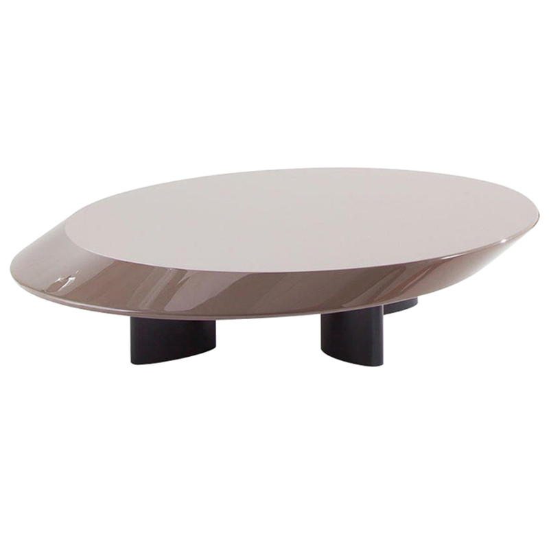 Кофейный стол Ellipse Grey Glossy Coffee Table Серый Черный в Уфе | Loft Concept 