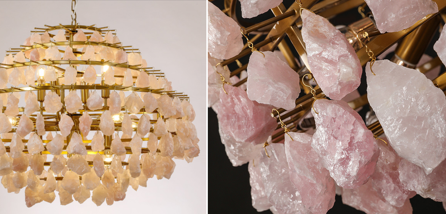 Hardis Pink stone Chandelier 82 - фото