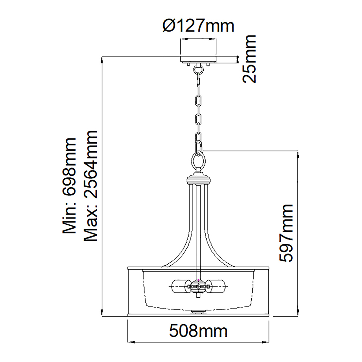 Люстра подвесная с двойным круглым плафоном из органзы и матового стекла Kichler в Уфе