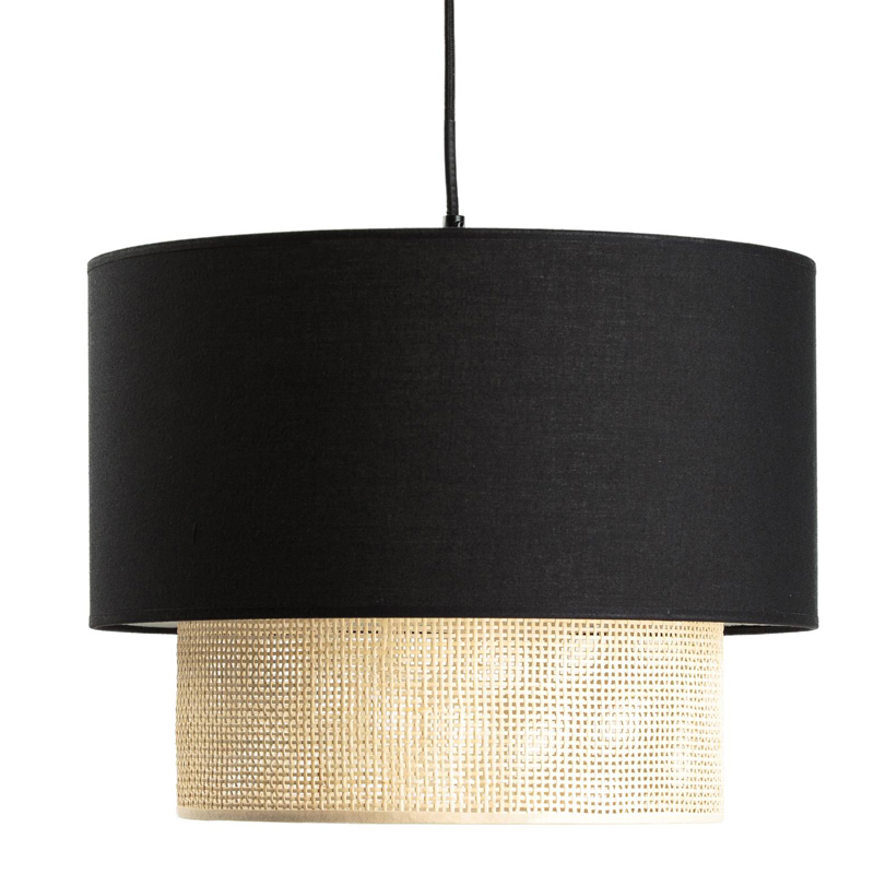 Подвесной светильник Ottar Wicker Black lampshade Бежевый Черный в Уфе | Loft Concept 