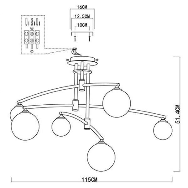 Люстра Glendon Chandelier 6 Balls в Уфе