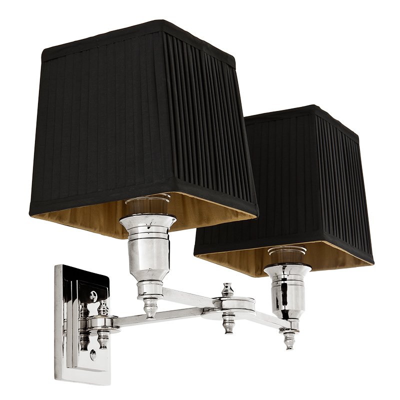 Бра Wall Lamp Lexington Double Nickel+Black Никель Черный в Уфе | Loft Concept 