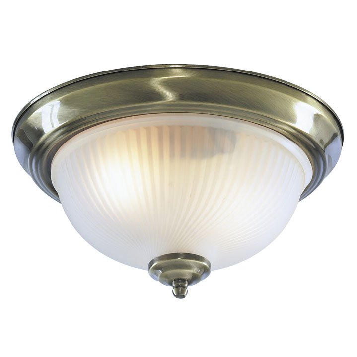 Потолочный светильник Flush Mount Ceiling Light antic milky glass Латунь Античная полированная Молочный в Уфе | Loft Concept 