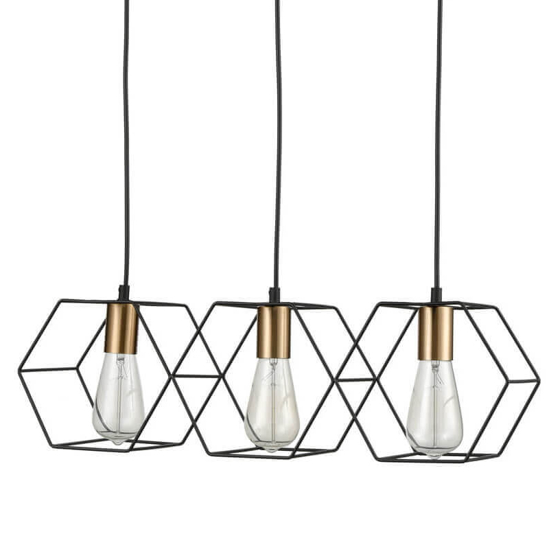 Люстра Loft Wire Cage Pendant 3 Черный в Уфе | Loft Concept 