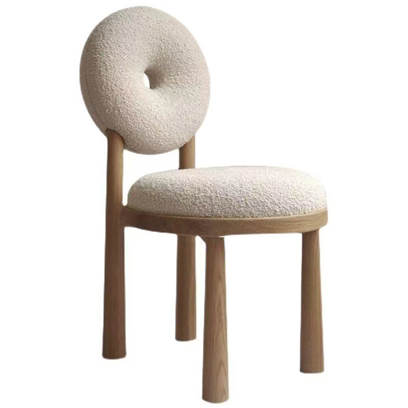 Стул Bagel Boucle Chair Бежевый Древесина в Уфе | Loft Concept 