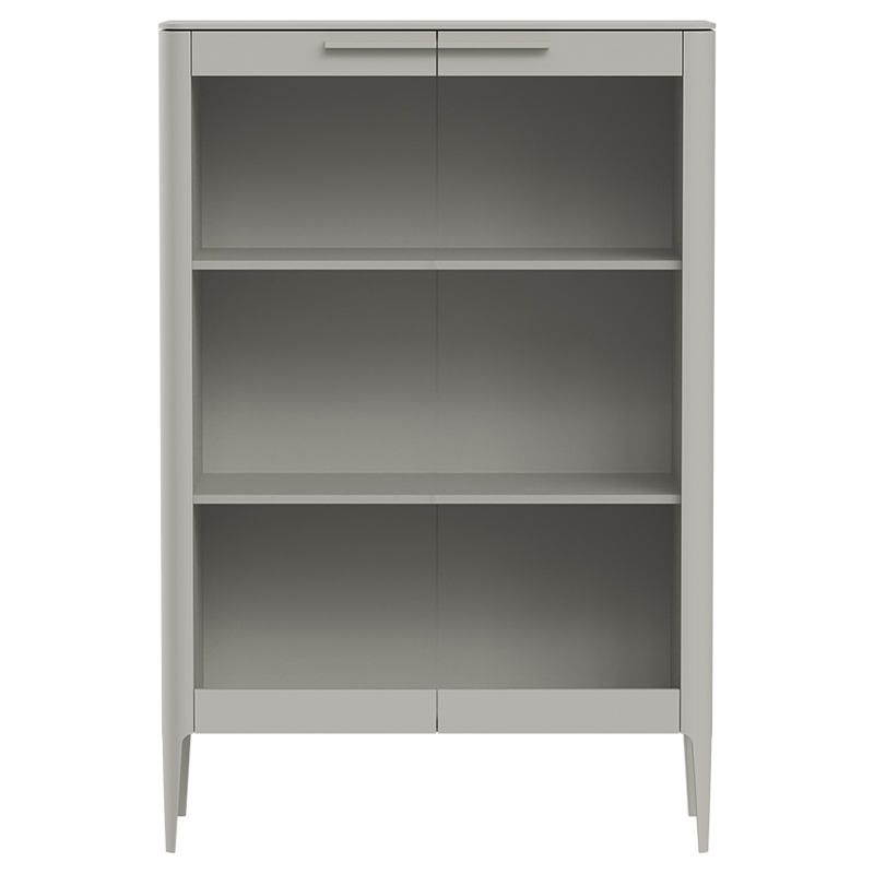 Витрина серо-бежевая с 2-мя стеклянными дверцами и 3-мя полками Type  Бежево-серый в Уфе | Loft Concept 