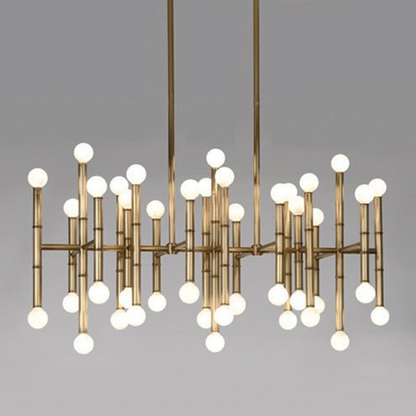 Люстра Meurice Rectangular Chandelier Jonathan Adler Черный Золотой Серебряный в Уфе | Loft Concept 