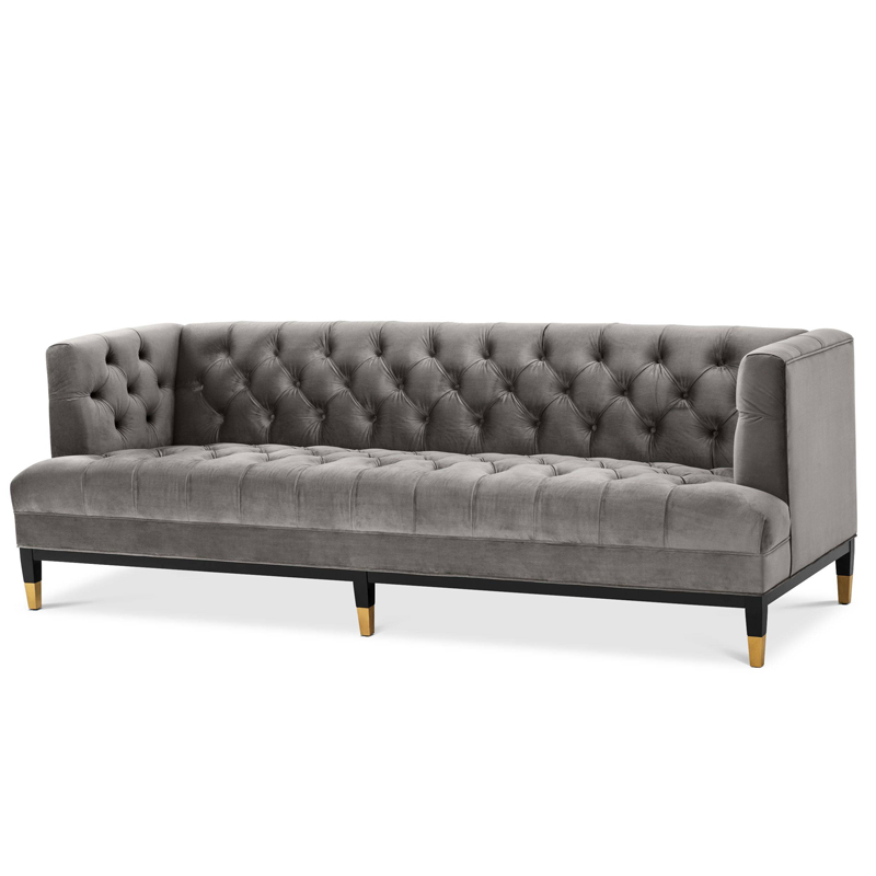 Диван Eichholtz Sofa Castelle grey Серый Черный Латунь в Уфе | Loft Concept 