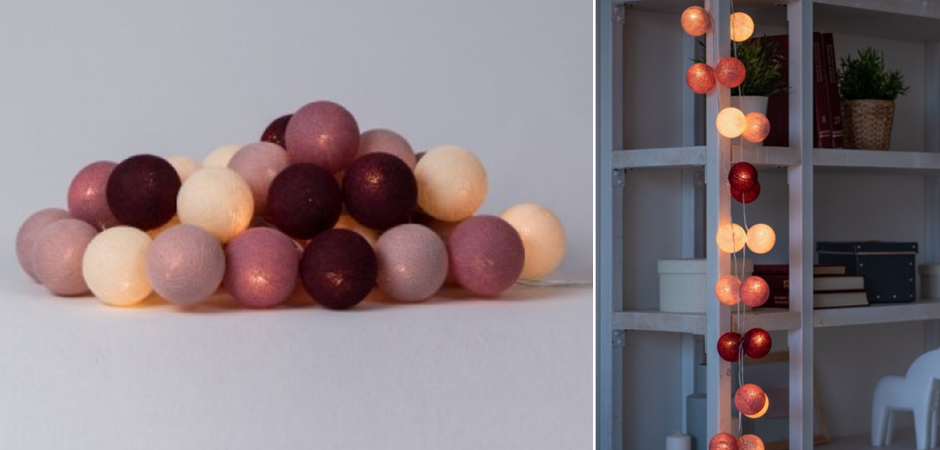 Гирлянда хлопковые фонарики Сotton Ball Rosegarden - Loft-Concept в Уфе