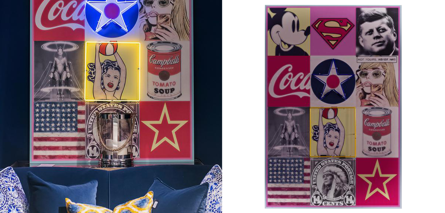 Дизайнерский Неоновый Постер Ретро America - фото