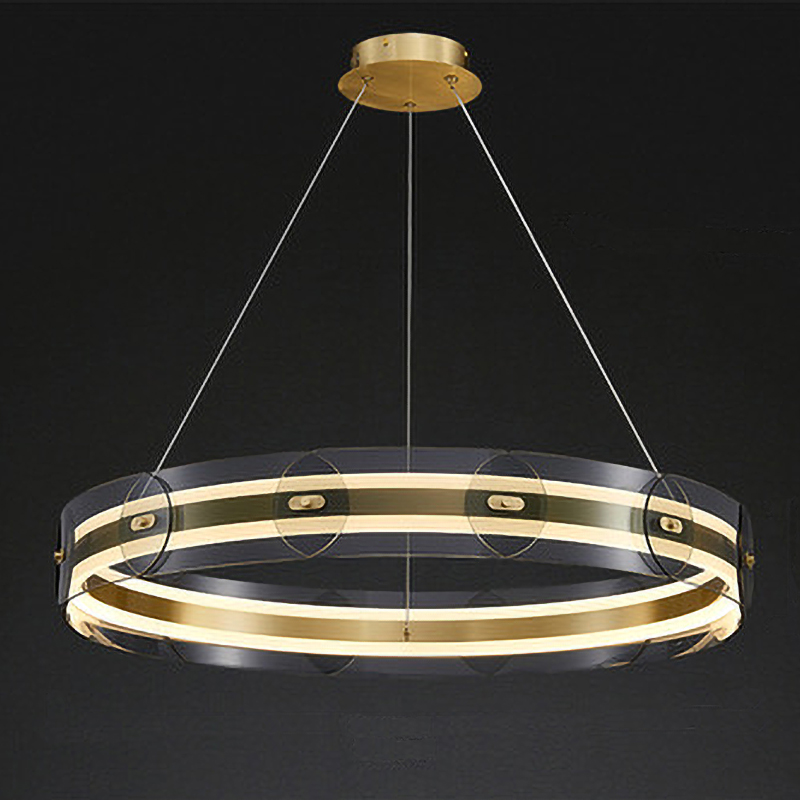 Люстра Gold ring horizontal chandelier Прозрачный Латунь в Уфе | Loft Concept 