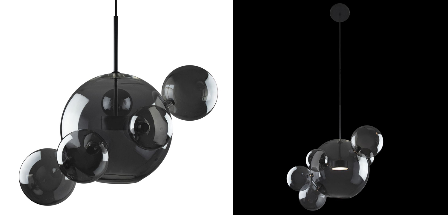 Подвесной светильник Giopato & Coombes 06 Bubble smoky - фото