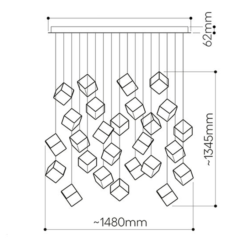 Люстра Pyrite Chrome 26 Rectangle в Уфе