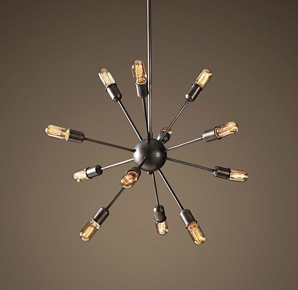 Люстра Loft Industrial Sputnik Chandelier 70 12 Черный в Уфе | Loft Concept 