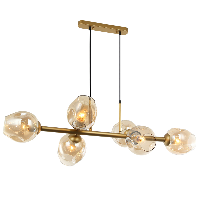 Люстра Branching Bubble Chandelier Line Gold Золотой Янтарь (Amber) в Уфе | Loft Concept 