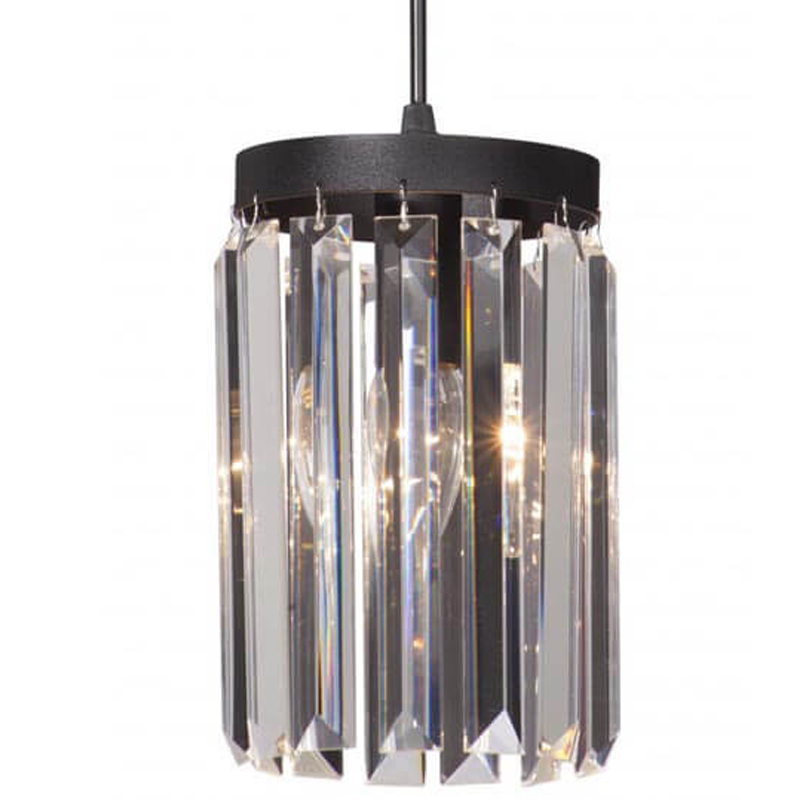 Светильник ODEON CLEAR GLASS Pendant lamp Прозрачное Стекло D 12 Черный матовый Прозрачное Стекло в Уфе | Loft Concept 