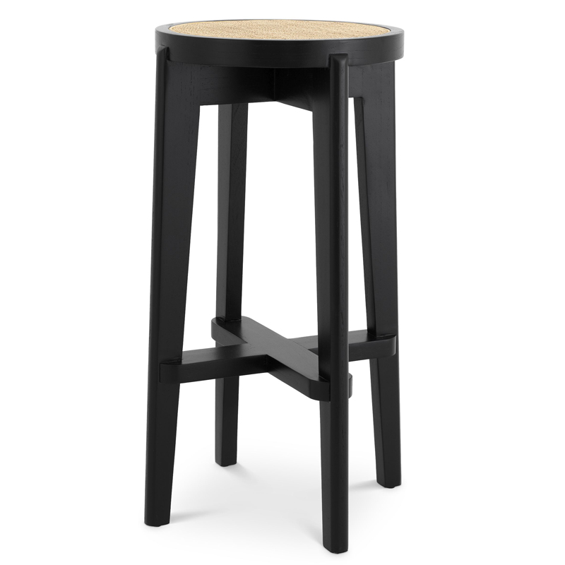 Барный стул Eichholtz Bar Stool Dareau black Бежевый Черный в Уфе | Loft Concept 