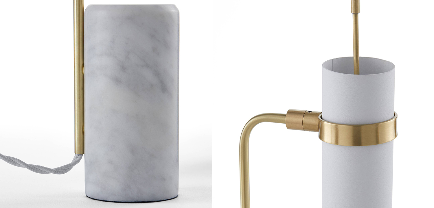 Настольная лампа Detlef Table lamp white marble - фото №1
