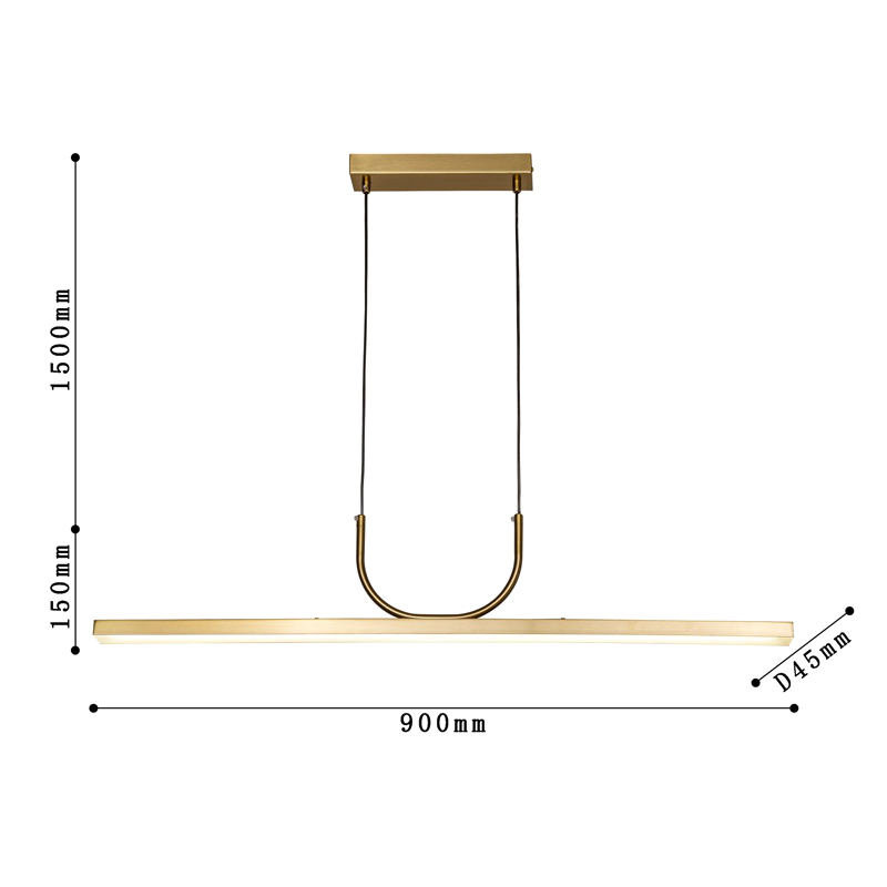 Минималистичная золотая люстра Trumpet tube в Уфе