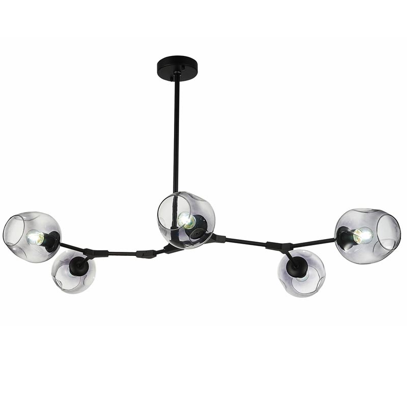 Люстра  Branching Bubble Chandelier 5 black Черный Дымчатый (Smoke) в Уфе | Loft Concept 