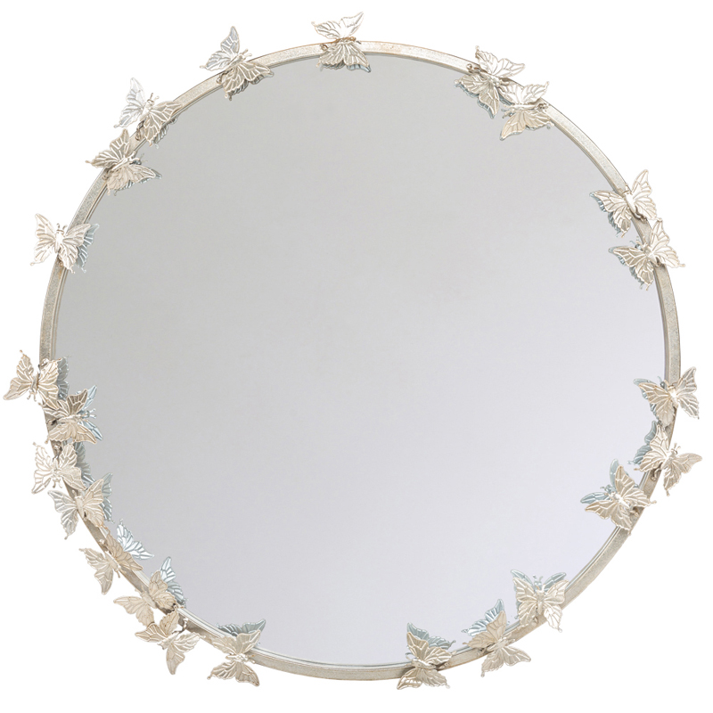 Зеркало Butterflies Circle Silver Mirror  в Уфе | Loft Concept 