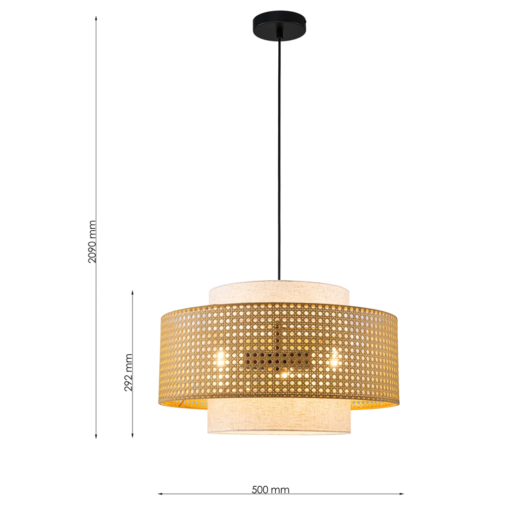 Подвесной светильник с декоративным поясом из плетеного бамбука Biuloggicu в Уфе