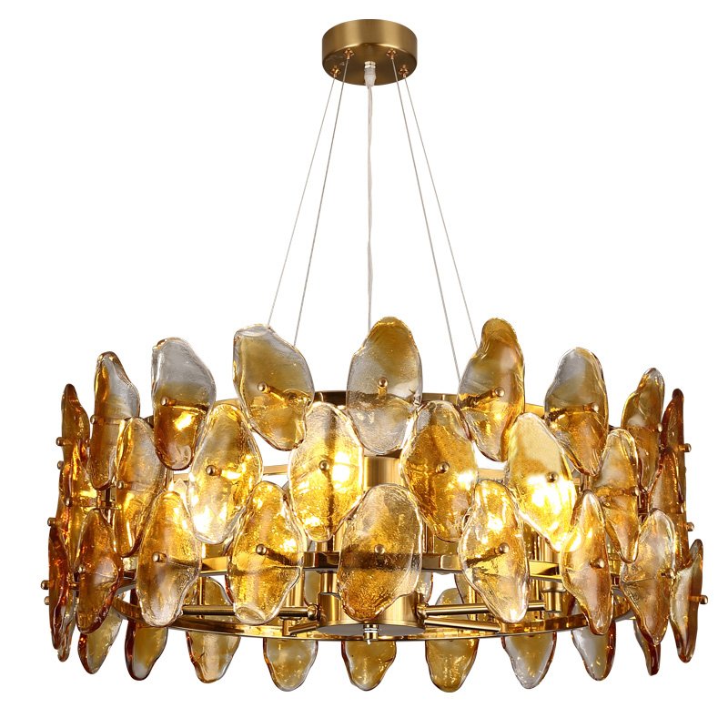 Люстра Amber Shells Chandelier Латунь Янтарь (Amber) в Уфе | Loft Concept 