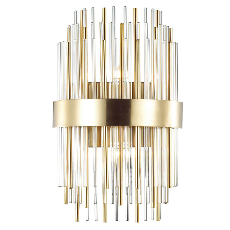 Бра Glass Stripes In The Belt Sconce Прозрачный Глянцевое золото в Уфе | Loft Concept 