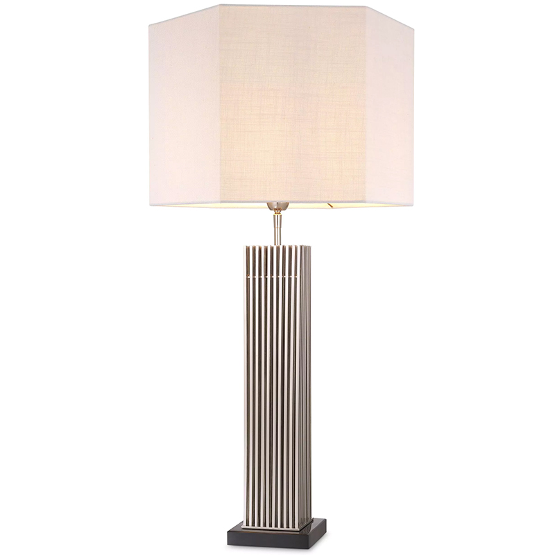 Настольная лампа Eichholtz Table Lamp Viggo Nickel Белый Никель Черный Мрамор Nero в Уфе | Loft Concept 