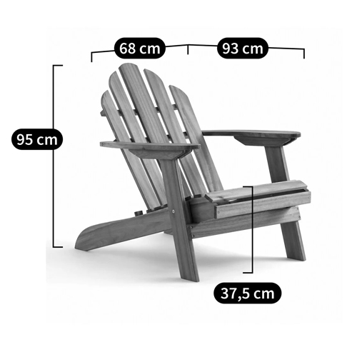 Уличное кресло из массива акации Adirondack Wooden Chair Red в Уфе