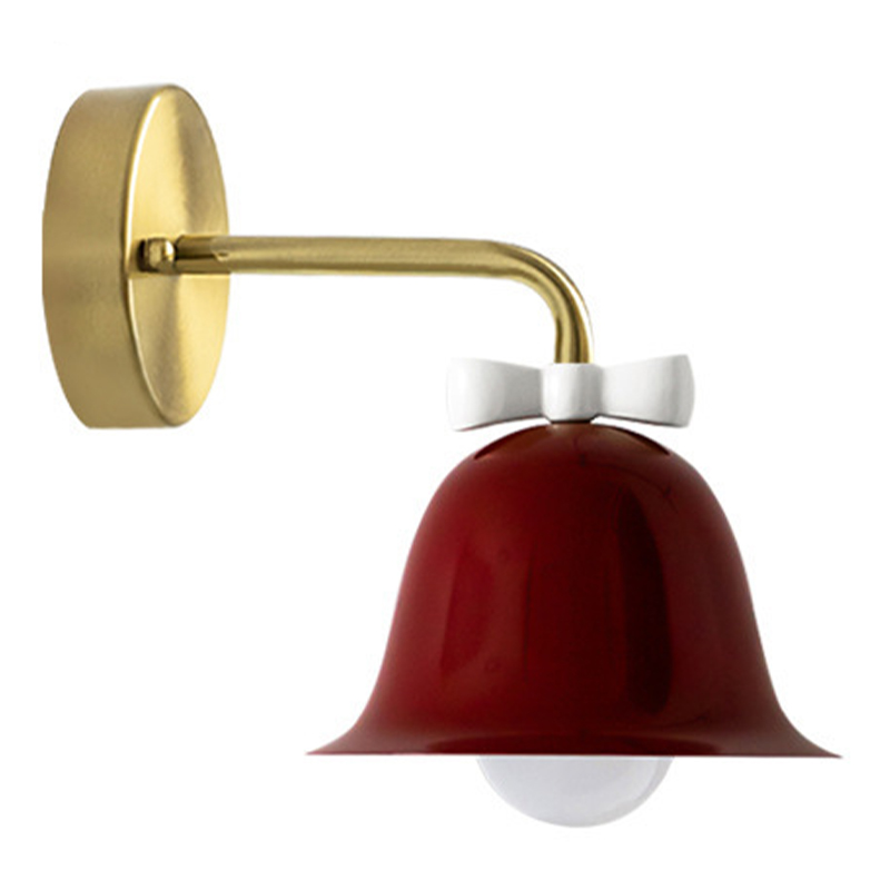 Бра Колокольчик Bell with Bow Red Wall Lamp Красный Красный Белый Золотой в Уфе | Loft Concept 