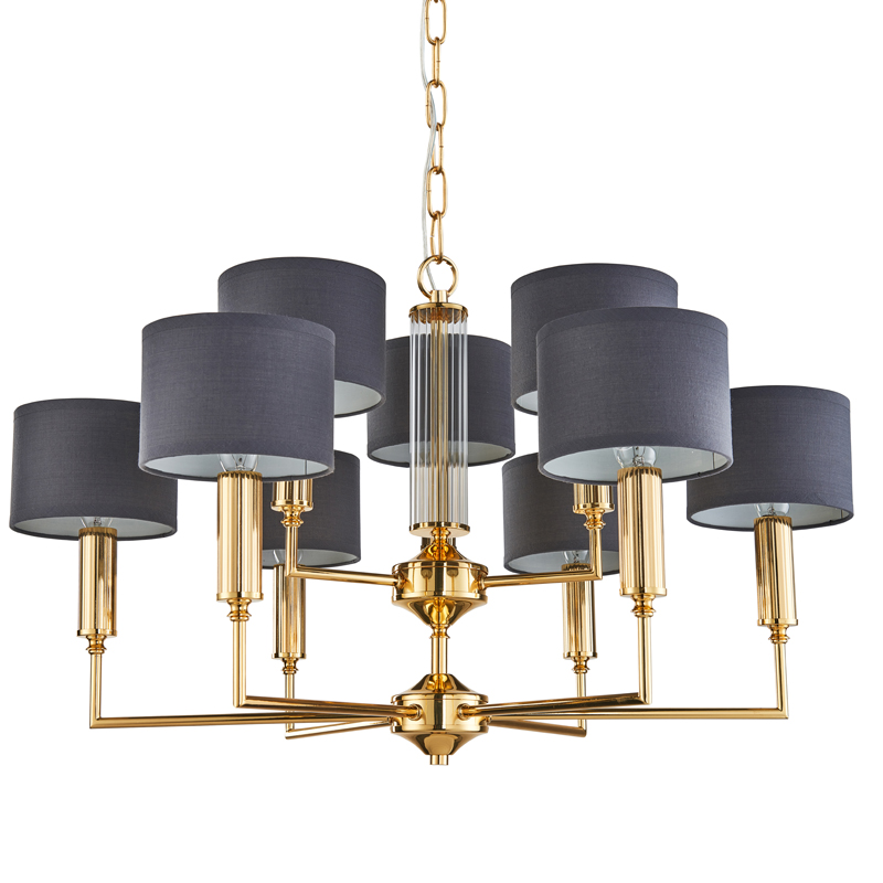 Люстра Laurent Chandelier grey 71 Глянцевое золото Серый Прозрачный в Уфе | Loft Concept 