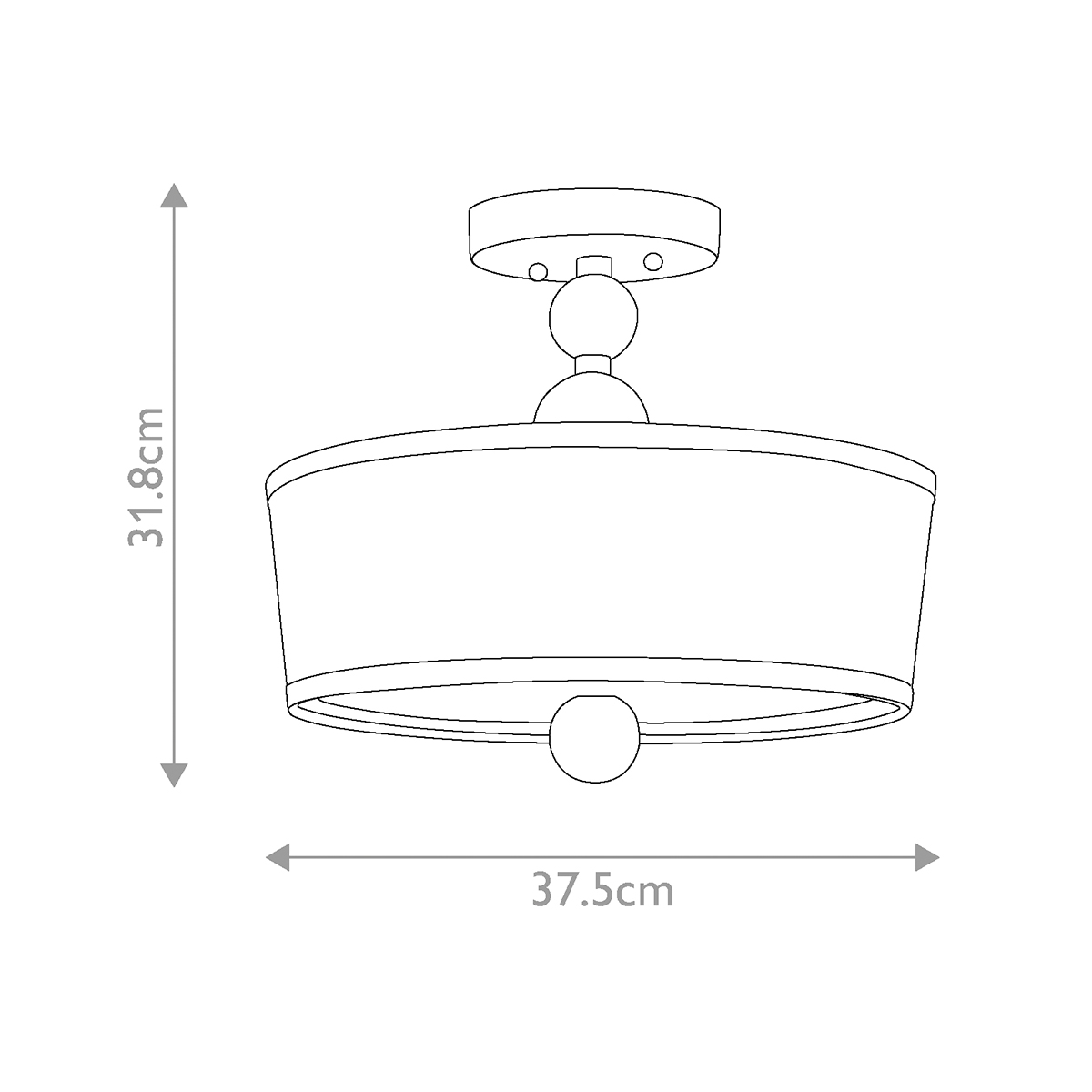 Потолочный светильник с белым цилиндрическим плафоном и шарообразными деталями Hinkley в Уфе