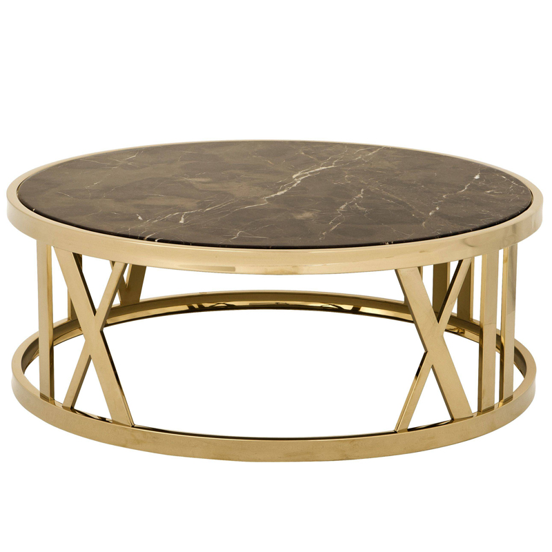 Кофейный стол Eichholtz Coffee Table Baccarat Глянцевое золото Коричневый в Уфе | Loft Concept 