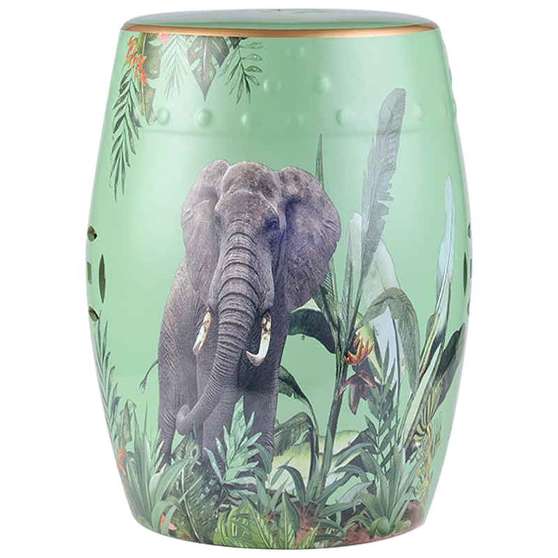 Керамический табурет Elephant Tropical Animal Ceramic Stool Green Прозрачный зеленый Серый Зеленый в Уфе | Loft Concept 