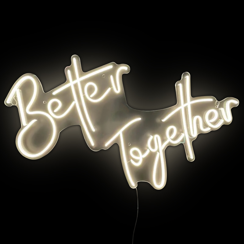 Неоновая настенная лампа Better Together Neon Wall Lamp Желтый Прозрачный в Уфе | Loft Concept 