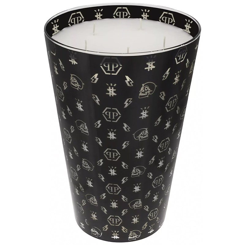 Свеча Philipp Plein Candle Monogram XL Черный Белый в Уфе | Loft Concept 