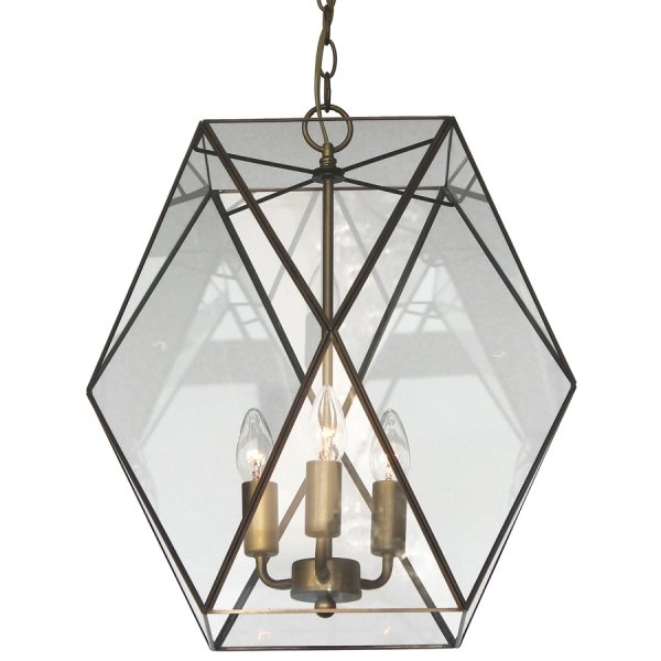 Подвесной светильник Rombius Pendant large III clear glass Латунь Античная полированная в Уфе | Loft Concept 