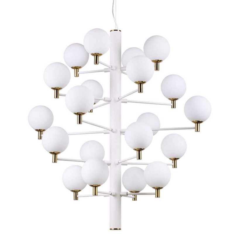 Люстра Italian Globe Abstraction Light White 20 Белый Золотой в Уфе | Loft Concept 