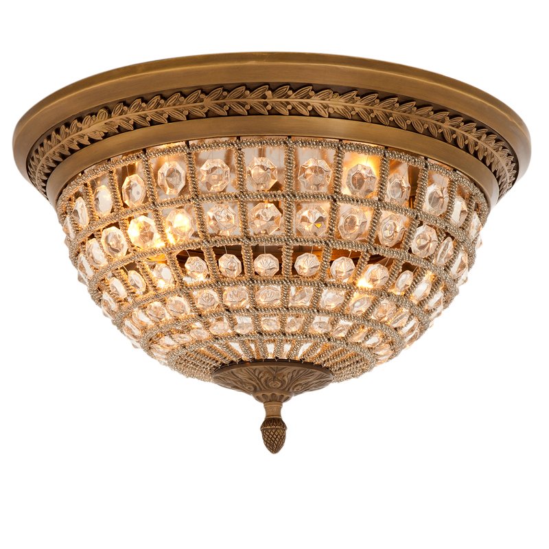 Потолочный светильник Ceiling Lamp Kasbah Antique Brass Латунь Античная полированная Прозрачное Стекло в Уфе | Loft Concept 