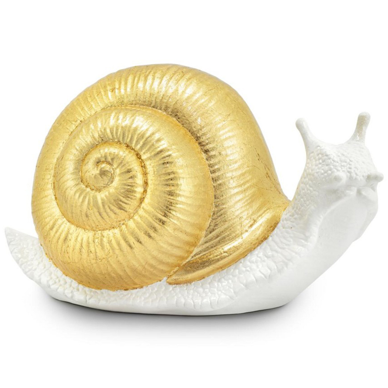 Статуэтка Abhika Snail Bisc. Goldleaf Белый Золотой в Уфе | Loft Concept 