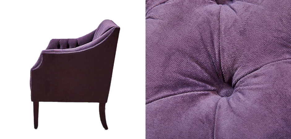 Диван Morton Capitone Sofa лиловый лен - фото №1