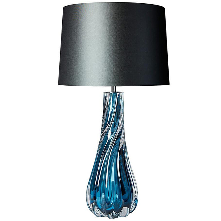 Настольная лампа Naiad Velvet Blue Table Lamp Черный Синий в Уфе | Loft Concept 