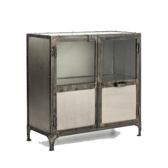 Комод металлический Industrial Steampunk Nickel 2 Door Cabinet  в Уфе | Loft Concept 