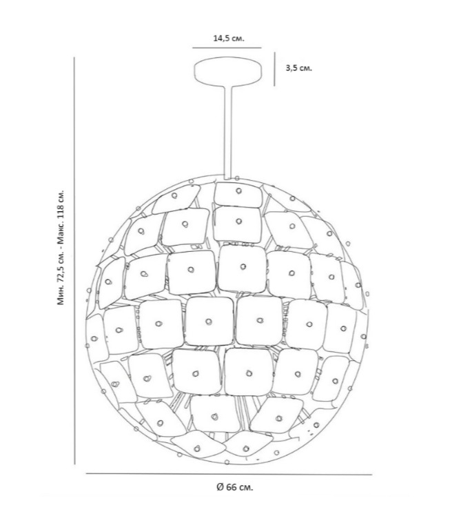 Люстра Sputnik Square Matt Chandelier в Уфе