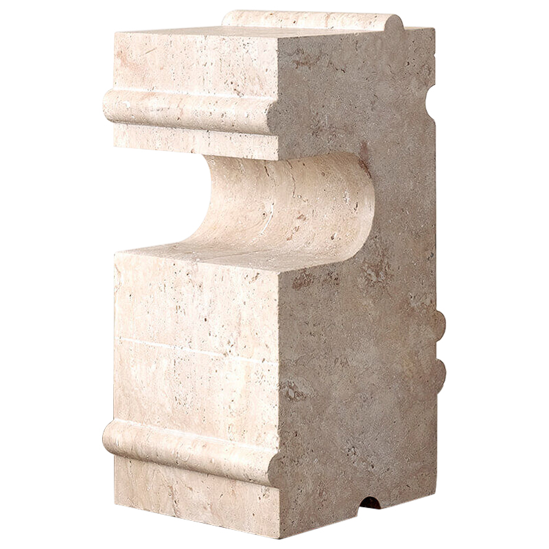 Приставной стол Hume Stone Side Table дизайн Kelly Wearstler Песочный в Уфе | Loft Concept 