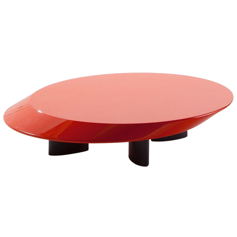 Кофейный стол Ellipse Red Glossy Coffee Table Красный Черный в Уфе | Loft Concept 