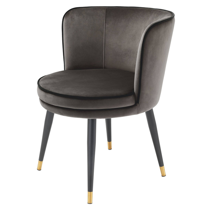 Стул Eichholtz Dining Chair Grenada grey Серый Черный Латунь в Уфе | Loft Concept 