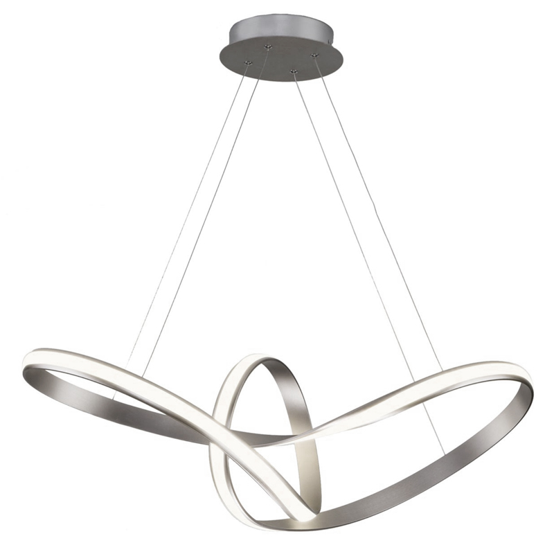 Люстра Mobius Strip Silver Chandelier Никель Сатин в Уфе | Loft Concept 