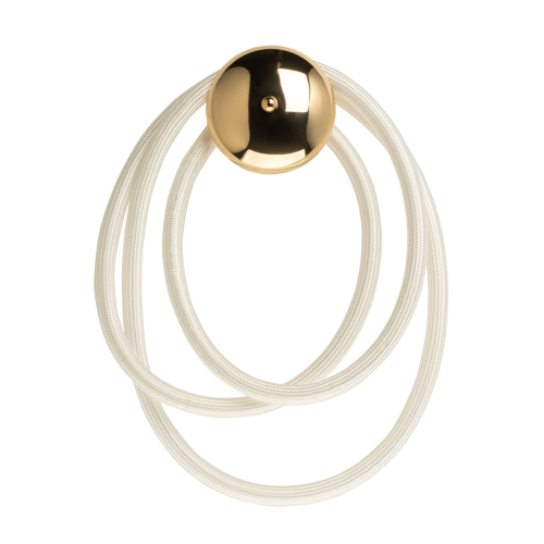 Бра с круглым золотистым основанием и белыми изогнутыми световыми линиями Luke Lampco Tracer Lamp Золотой в Уфе | Loft Concept 